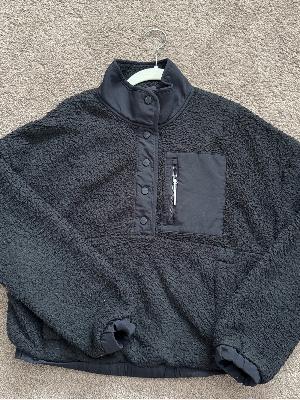 Vuori Black Sherpa Snap Pullover Jacket - Picture 3 of 6